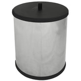 Lixeira De Inox Para Banheiro 6,3 Litros Com Tampa Preta Cesto De Lixo Martinazzo